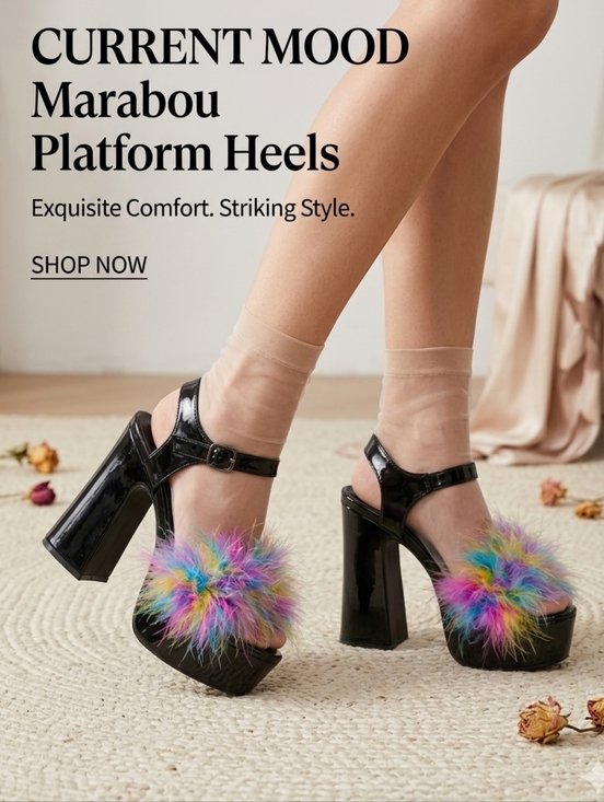 Current Mood Shoes - CURRENT MOOD💫 Marabou Platform Heels🦶